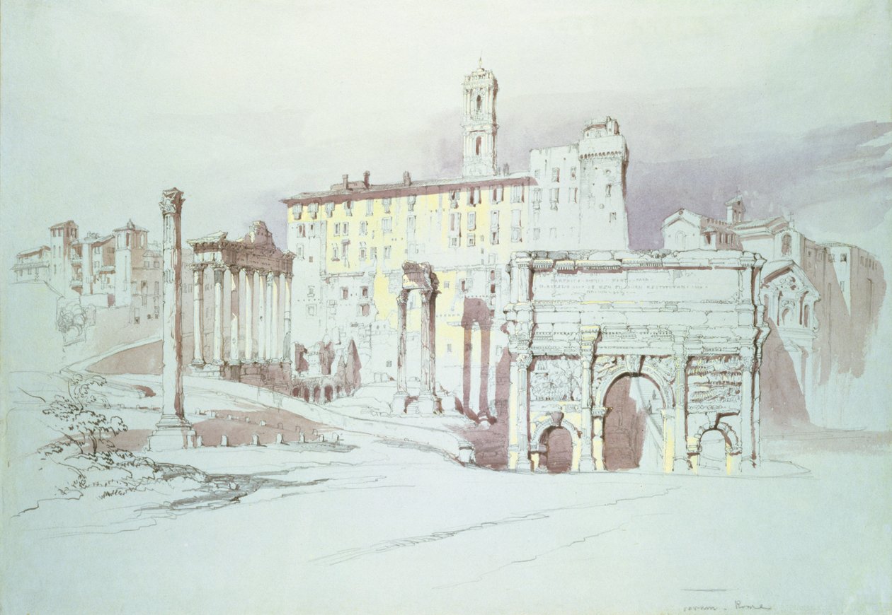 Forum, Rooma, 1800-luku tekijältä John Ruskin