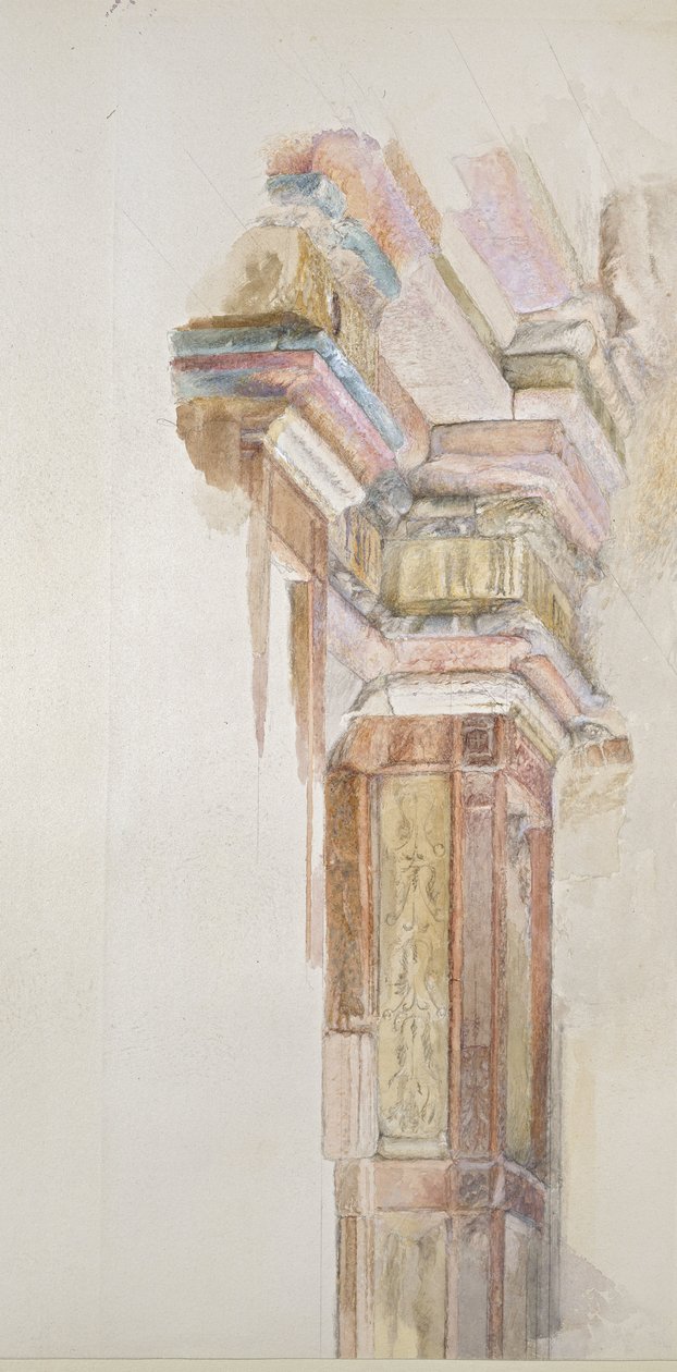 Palazzo Gambacorti, Pisa, 27. - 30. huhtikuuta 1872 (akvarelli grafiitin päällä kudospaperilla) tekijältä John Ruskin