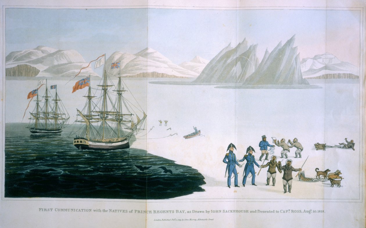 Ensimmäinen viestintä Prince Regents Bayn alkuperäisasukkaiden kanssa, 10. elokuuta 1818, julkaisija John Murray, Lontoo, 1819 tekijältä John Sackhouse