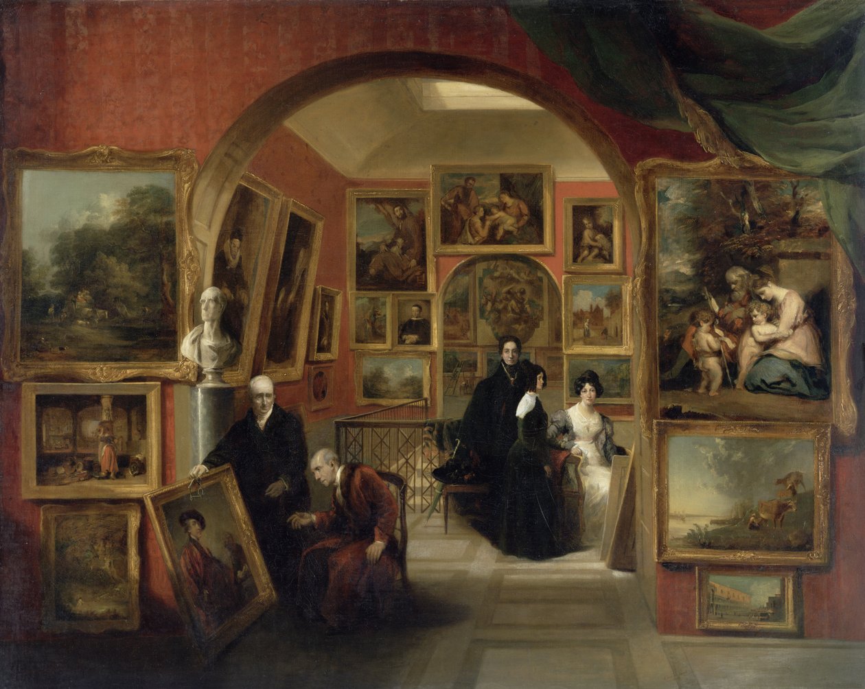 British Institution Galleryn sisustus, 1829 tekijältä John Scarlett Davis