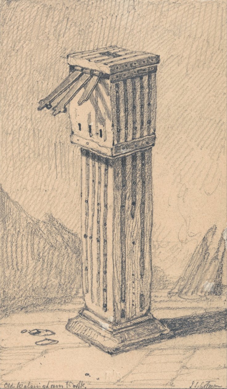 Ancient Alms Box, Walsinghamin kirkko, Norfolk tekijältä John Sell Cotman