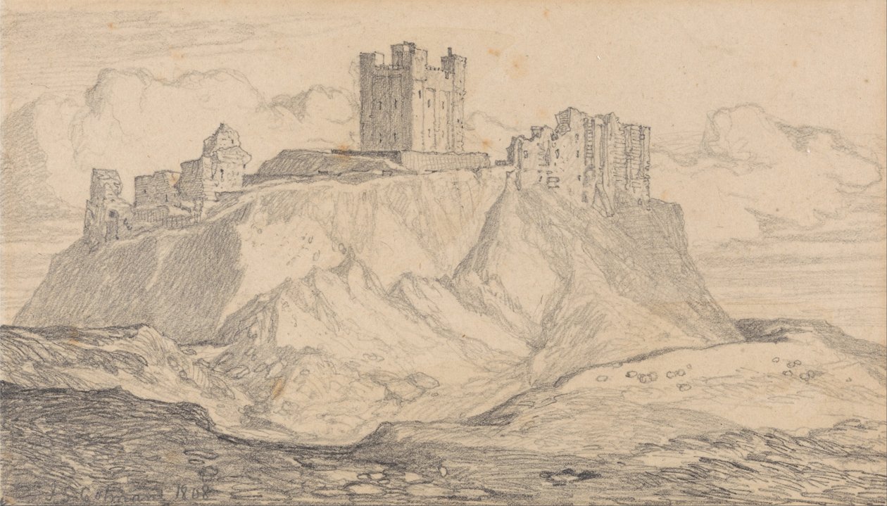 Bamboroughin linna, Northumberland tekijältä John Sell Cotman