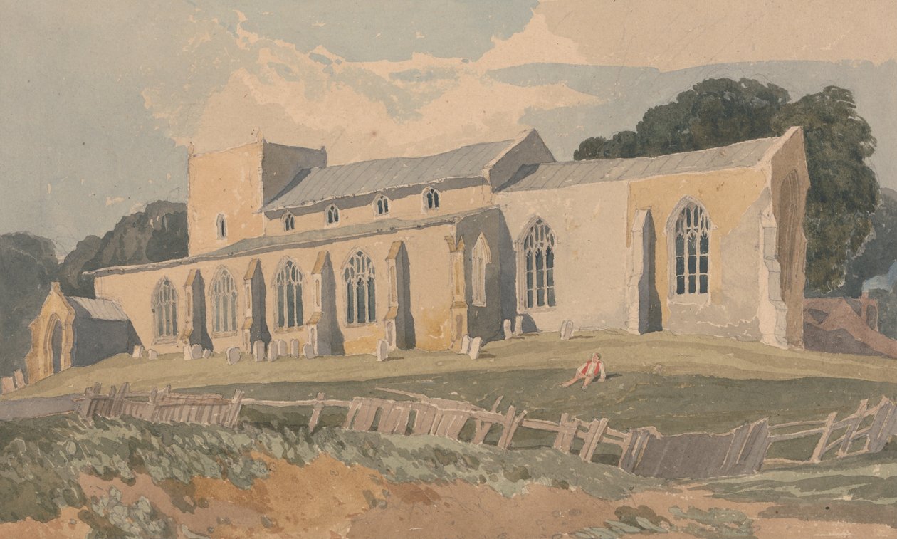 Blickling Church, Norfolk, kaakosta tekijältä John Sell Cotman