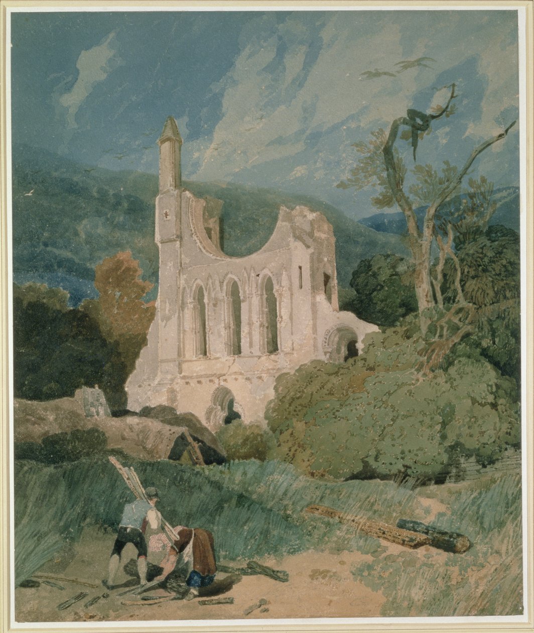 Byland Abbey, Yorkshire, n. 1809 tekijältä John Sell Cotman