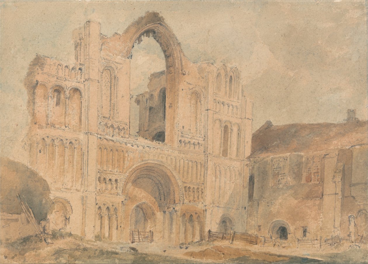Castle Acre Priory, Norfolk, West Front tekijältä John Sell Cotman