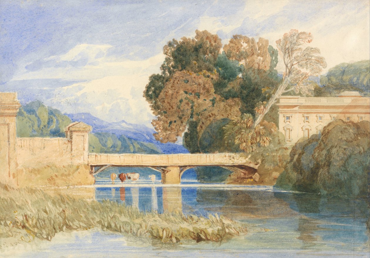 Chateau Navarra, lähellä Evreux, Normandia tekijältä John Sell Cotman