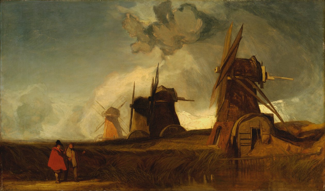 Viemärimyllyt Fensissä, Croyland, Lincolnshire tekijältä John Sell Cotman