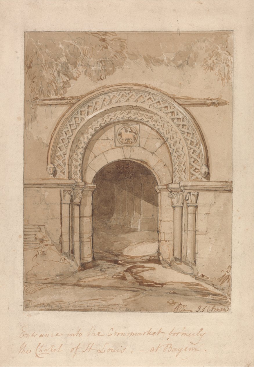 Sisäänkäynti Cornmarketille, aiemmin St.Louisin kappelille, Bayeux