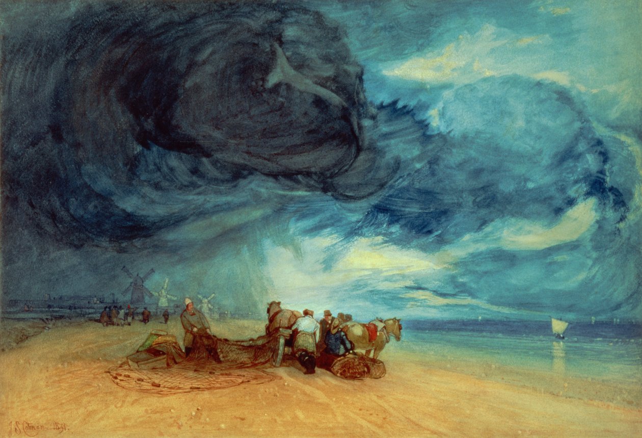 Myrsky Yarmouth Beachillä, 1831 tekijältä John Sell Cotman