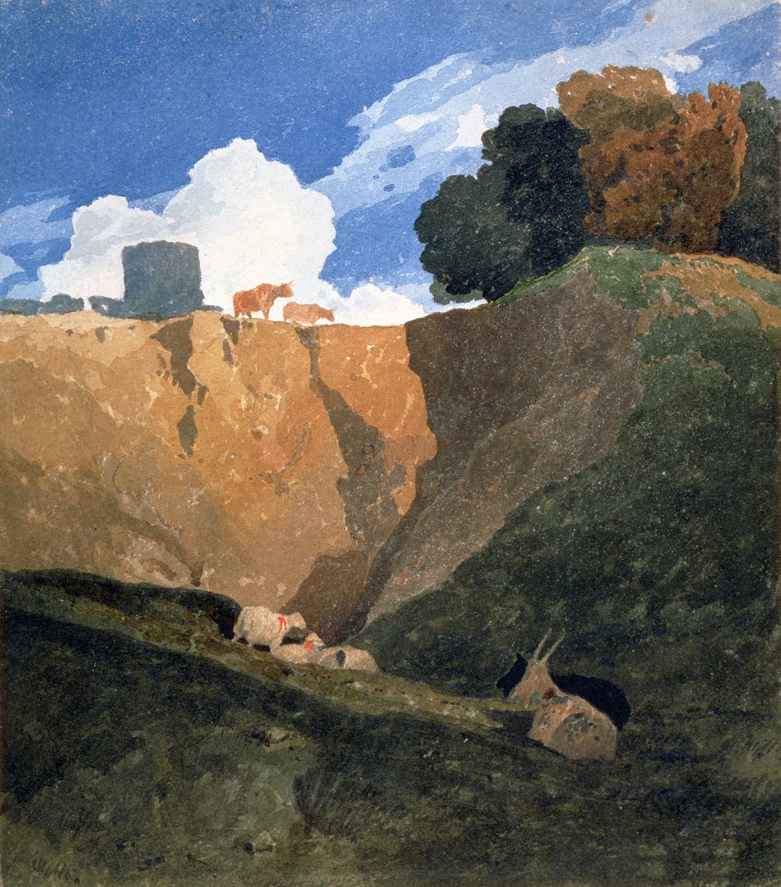 Marl Pit, noin 1809-1810 tekijältä John Sell Cotman