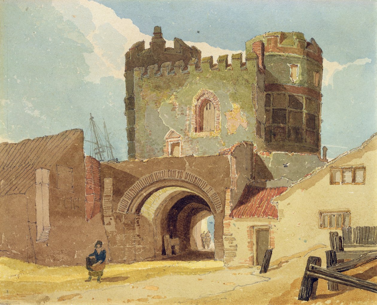 South Gate, Great Yarmouth, Norfolk tekijältä John Sell Cotman