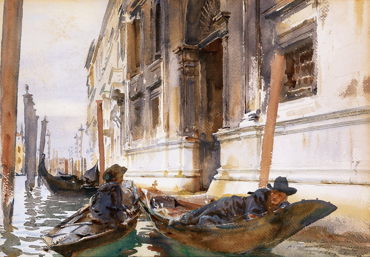 Gondoliers SiestanFrancais: Gondoliers Siestan tekijältä John Singer Sargent