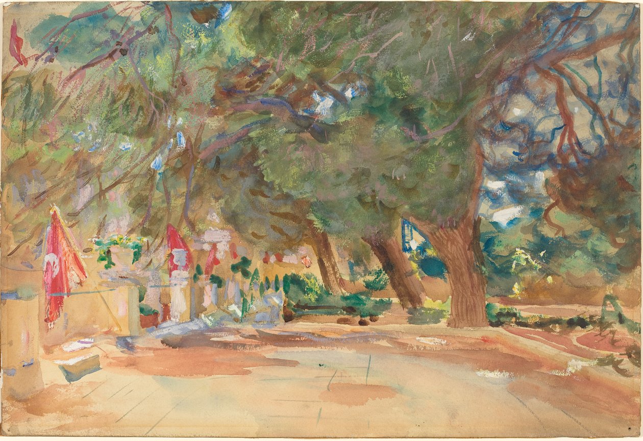 Sotamuistomerkki, 1918 (akvarelli ja guassi grafiitin päällä taululle kiinnitetyllä kudospaperilla) tekijältä John Singer Sargent