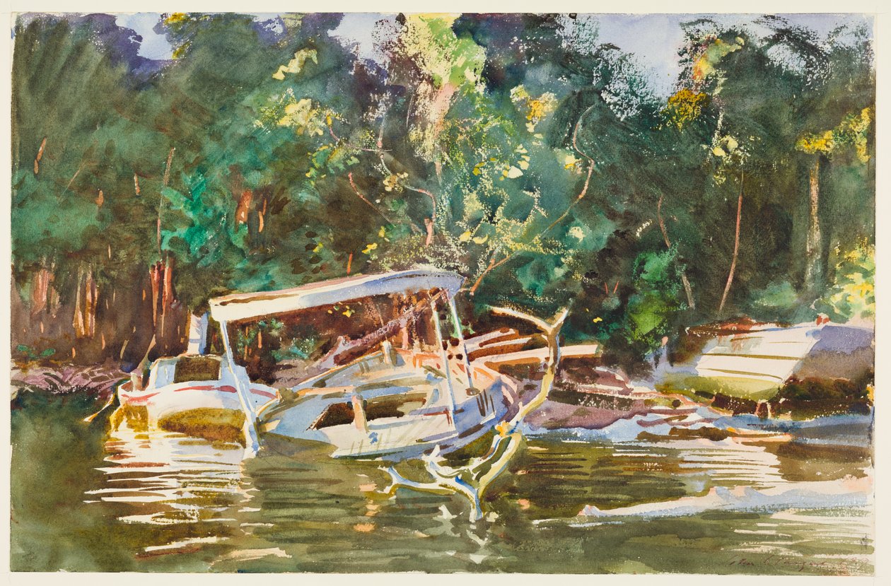 Derelicts, 1917 (wc grafiitin päällä keskikokoisella, teksturoidulla luonnonvalkoisella kudottupaperilla) tekijältä John Singer Sargent