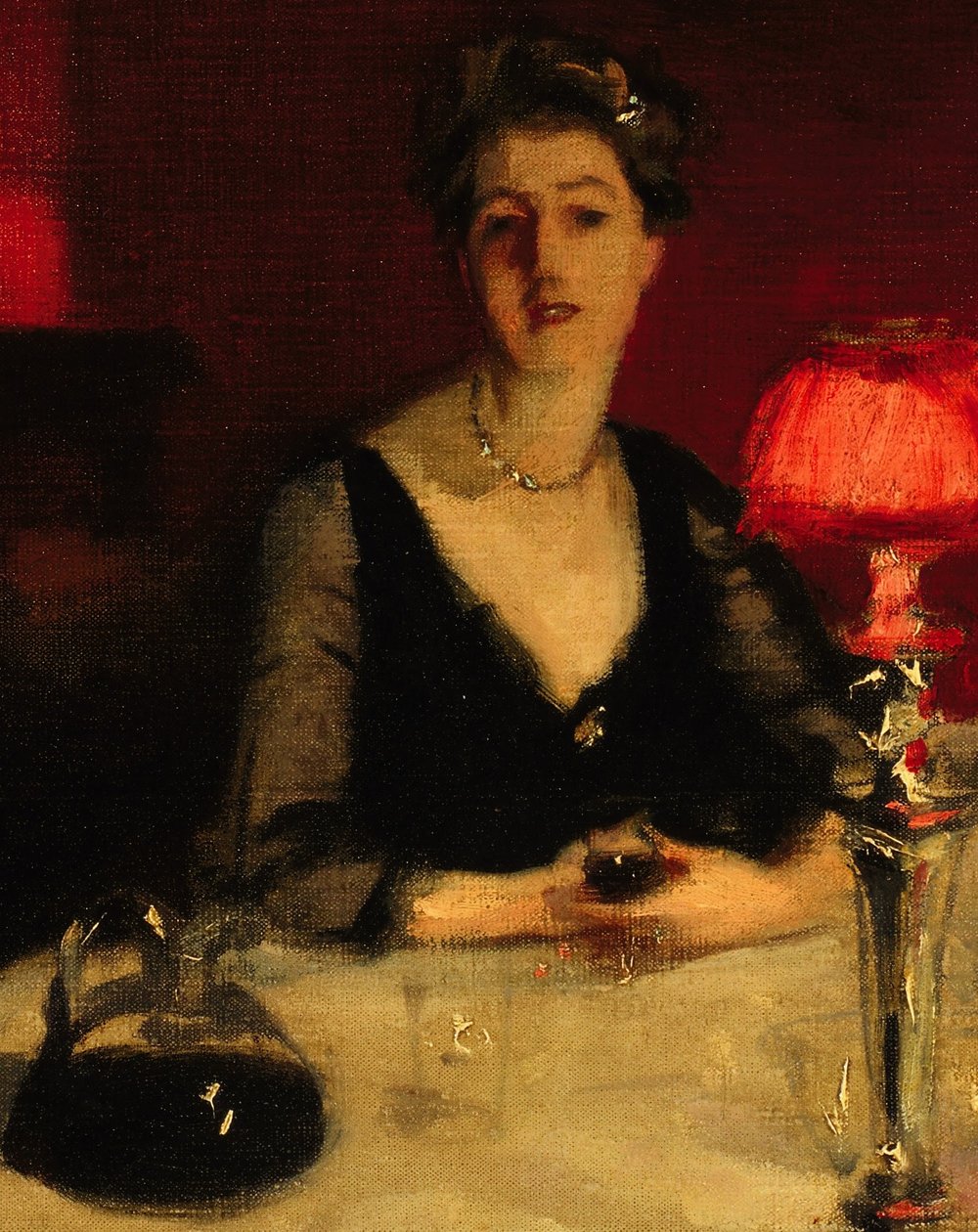 Le Verre de porto: yksityiskohta Edith Vickersistä tekijältä John Singer Sargent