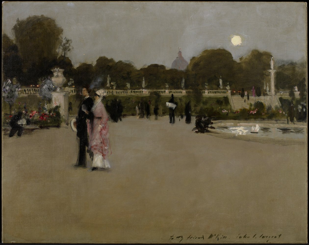 Luxemburgin puutarha Twilightissa, 1879 tekijältä John Singer Sargent