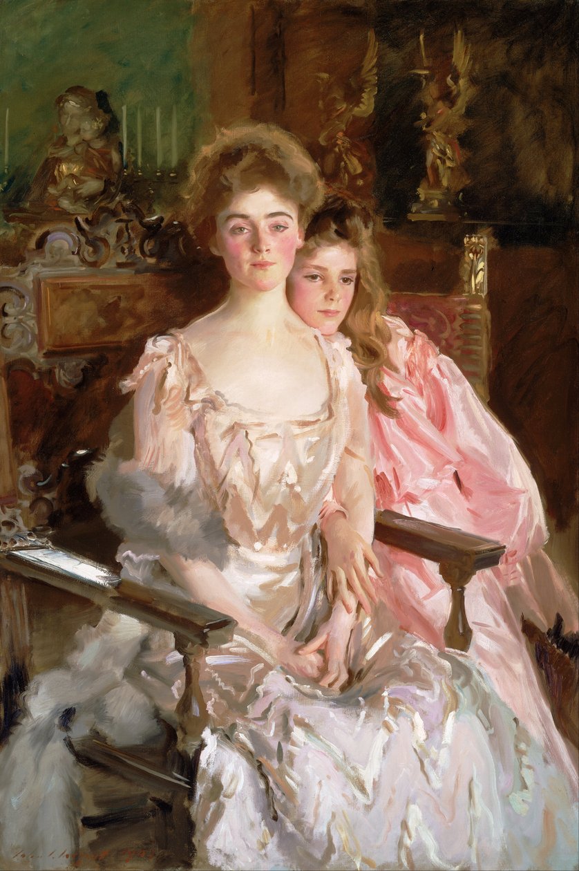Rouva Fiske Warren (Gretchen Osgood) ja hänen tyttärensä Rachel tekijältä John Singer Sargent