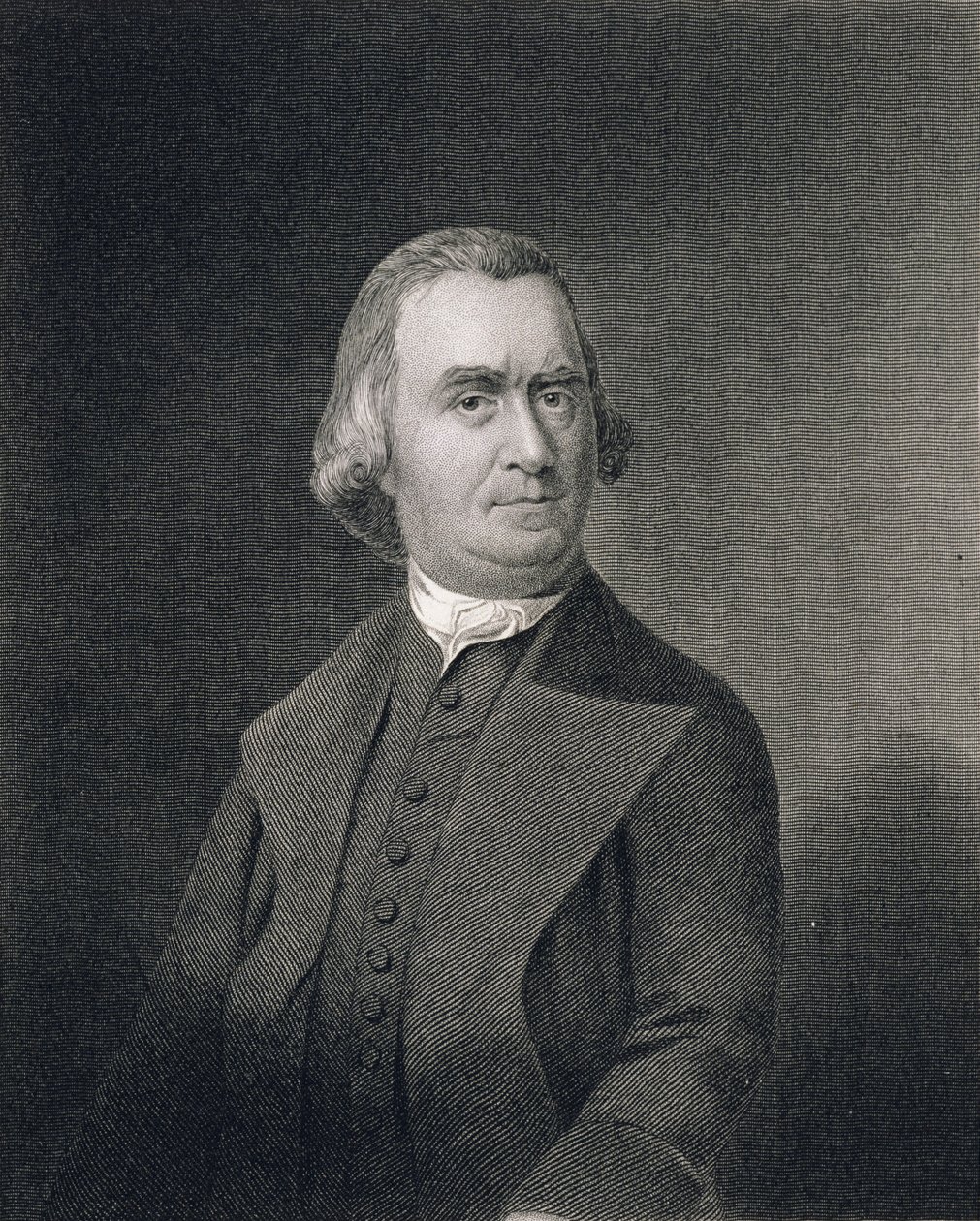 Samuel Adams, kaiverrettu G.F. Stormin (noin 1834) James Barton Longacren (1794-1869) alkuperäispiirroksen mukaan. tekijältä John Singleton Copley
