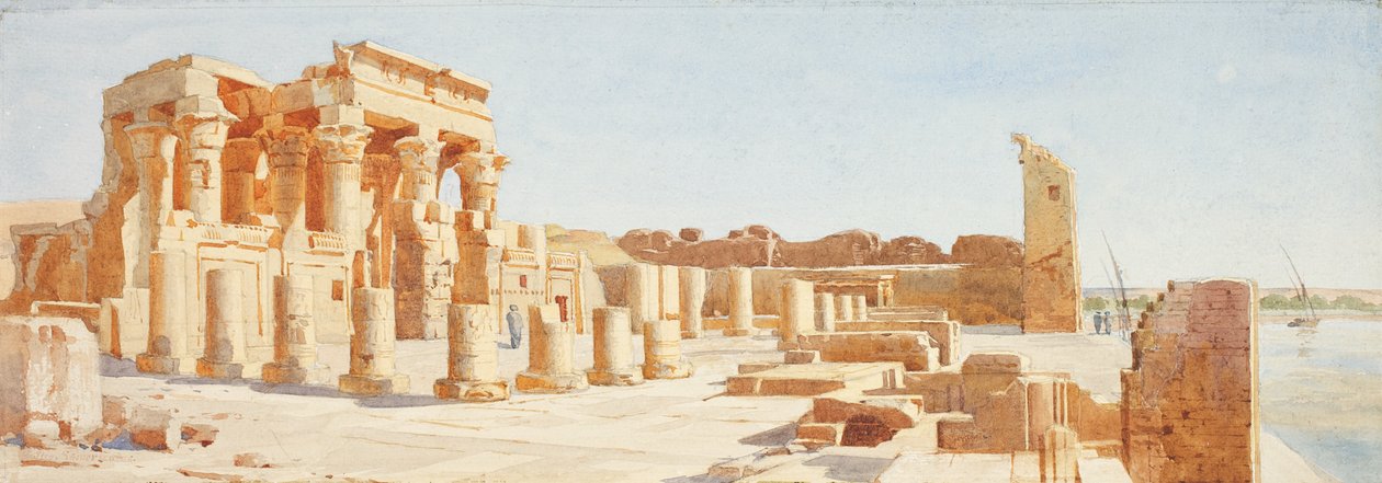 Temppeli Kom-Ombossa, Ylä-Egyptissä, noin 1907-1910 tekijältä John Somerscales