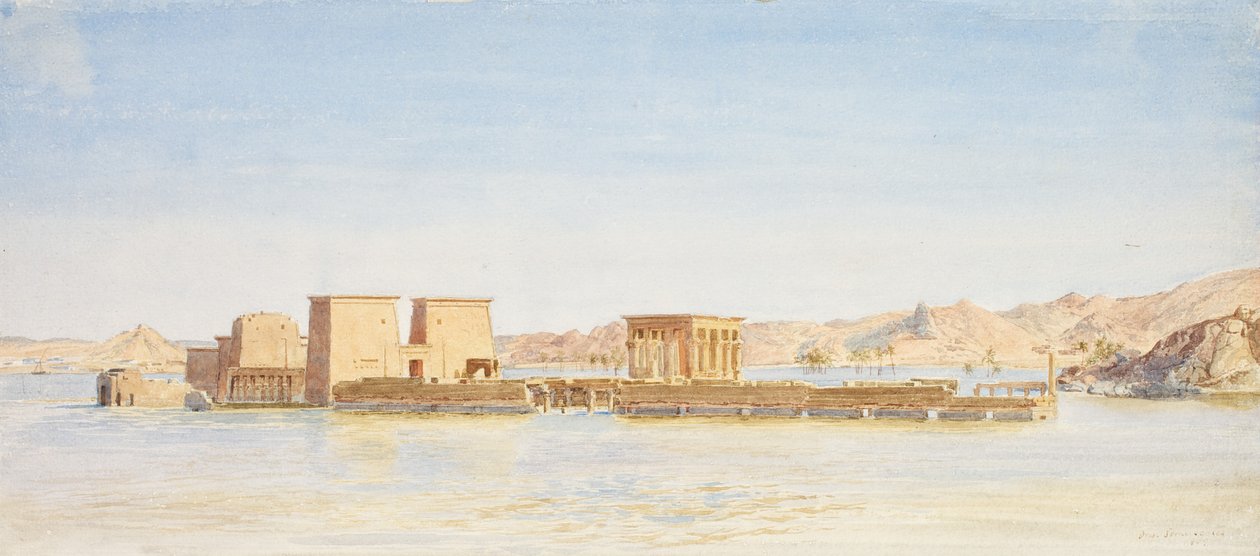Isisin temppeli Philaen saarella, noin 1907-1910 tekijältä John Somerscales