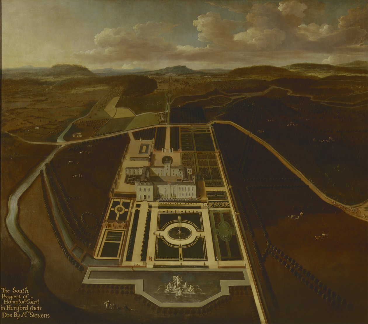 South Prospect of Hampton Court, Herefordshire tekijältä John Stevens