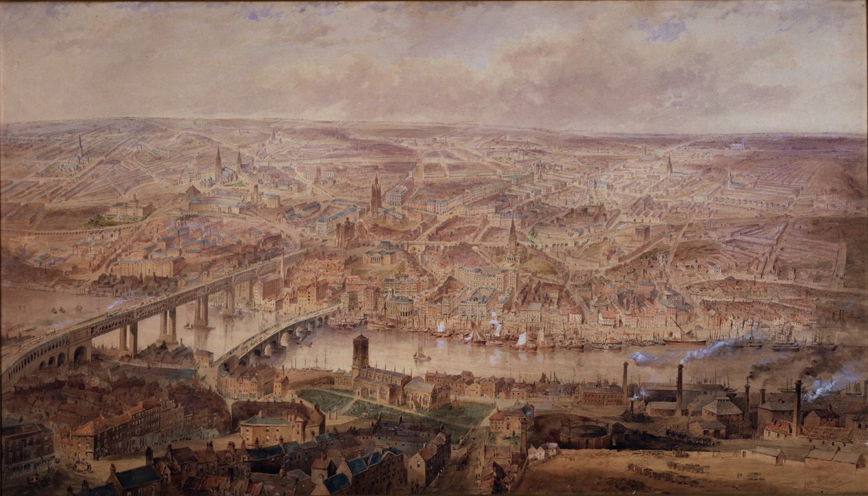 Newcastle upon Tyne kuningatar Victorian valtakaudella (wc paperilla (kortilla)) tekijältä John Storey