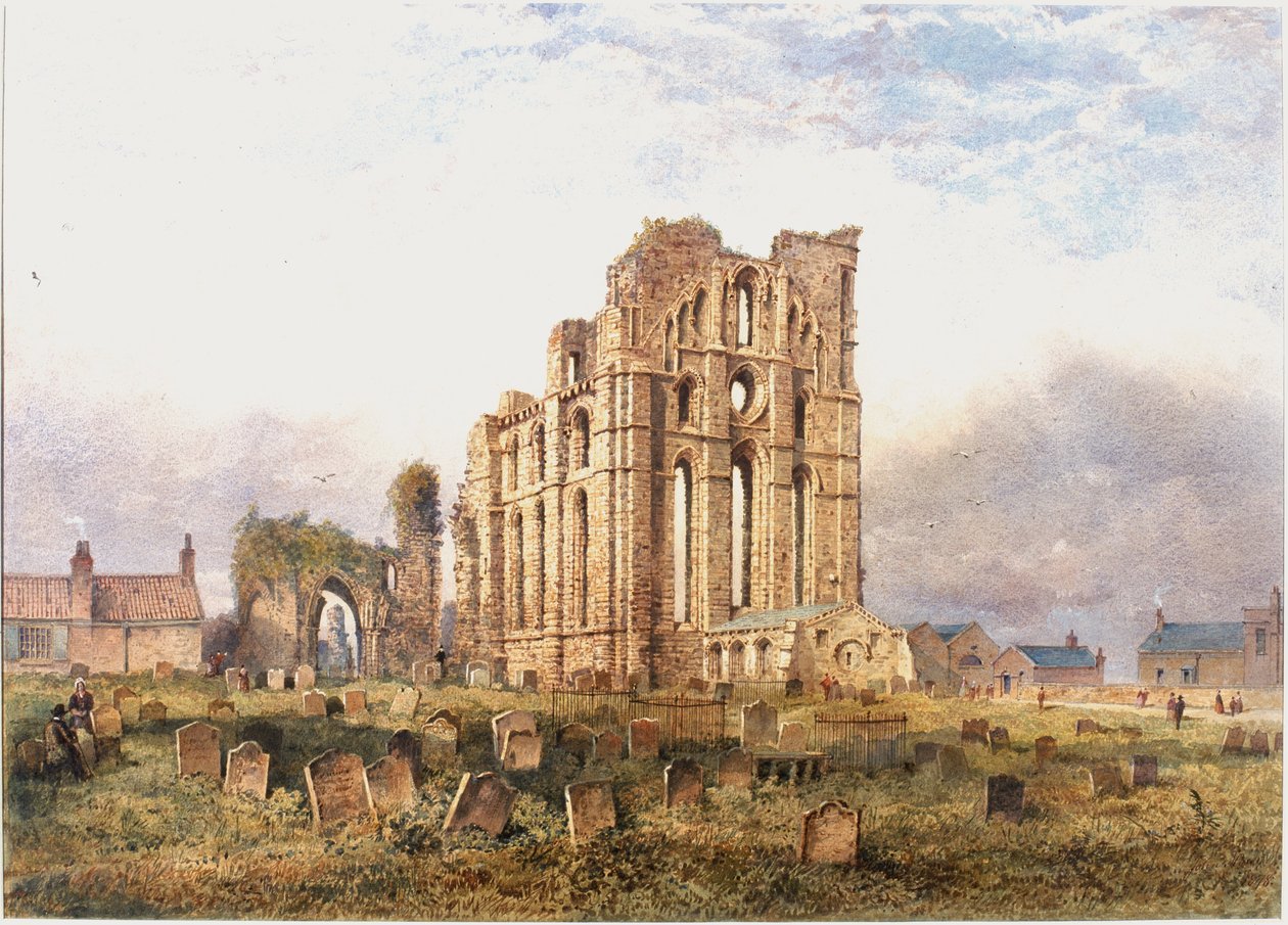 Tynemouth Priory, East End, 1878 (vartaloväri, kynä ja wc paperilla) tekijältä John Storey