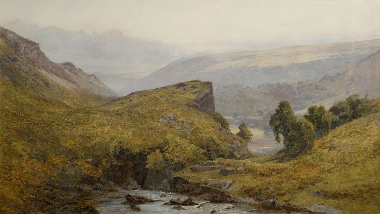 A Fine Morning in the Valley of the Lledr, North Wales öljy kankaalle tekijältä John Surtees