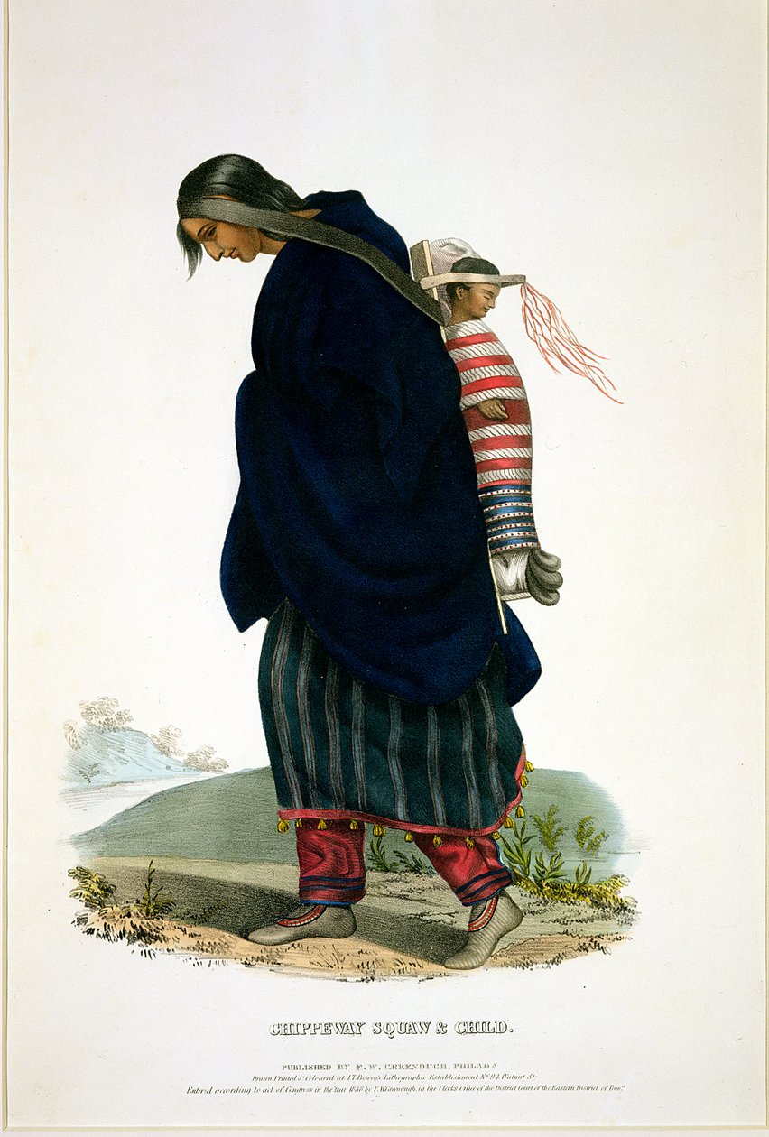 Chippeway Squaw and Child, pubi. kirjoittanut F.O.W. Greenough, 1838 tekijältä John T. Bowen