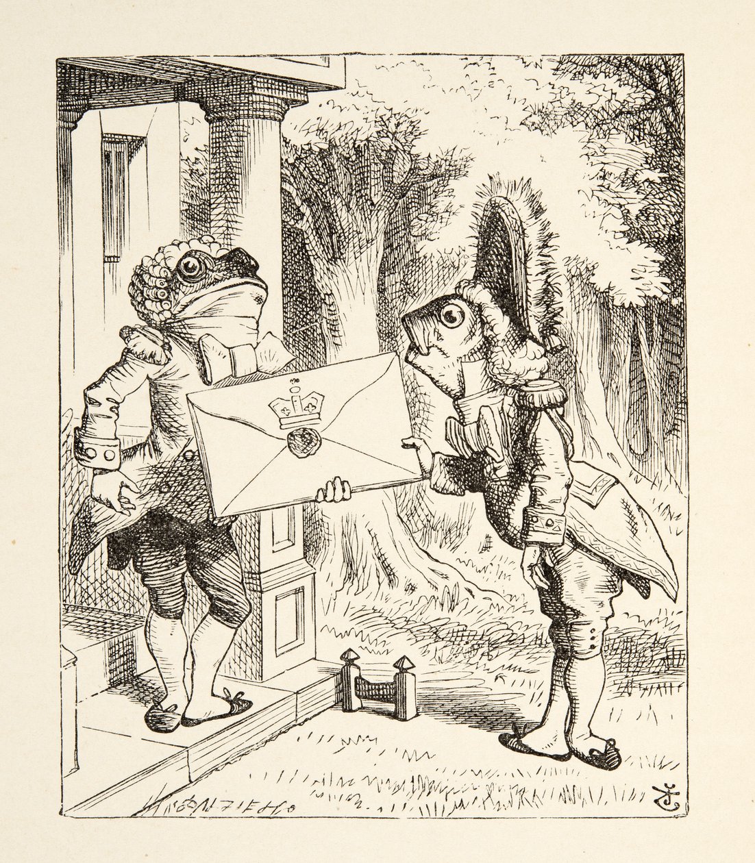 Fish Footman, Lewis Carrollin (1832 - 98) sarjasta Alices Adventures in Wonderland, julkaistu 1891 tekijältä John Tenniel