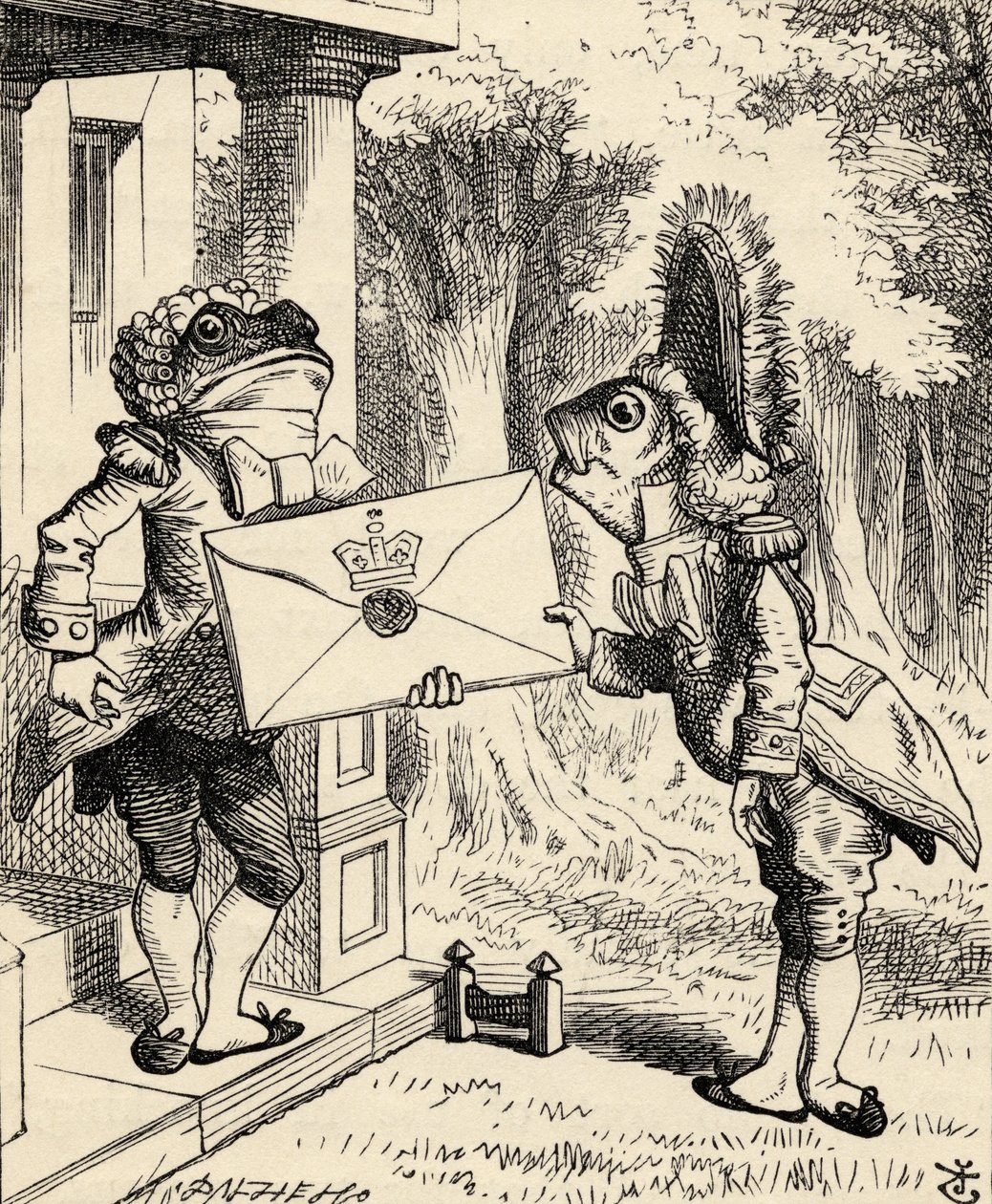 Fish Footman, Lewis Carrollin "Liisan seikkailuista ihmemaassa", julkaistu 1891 tekijältä John Tenniel