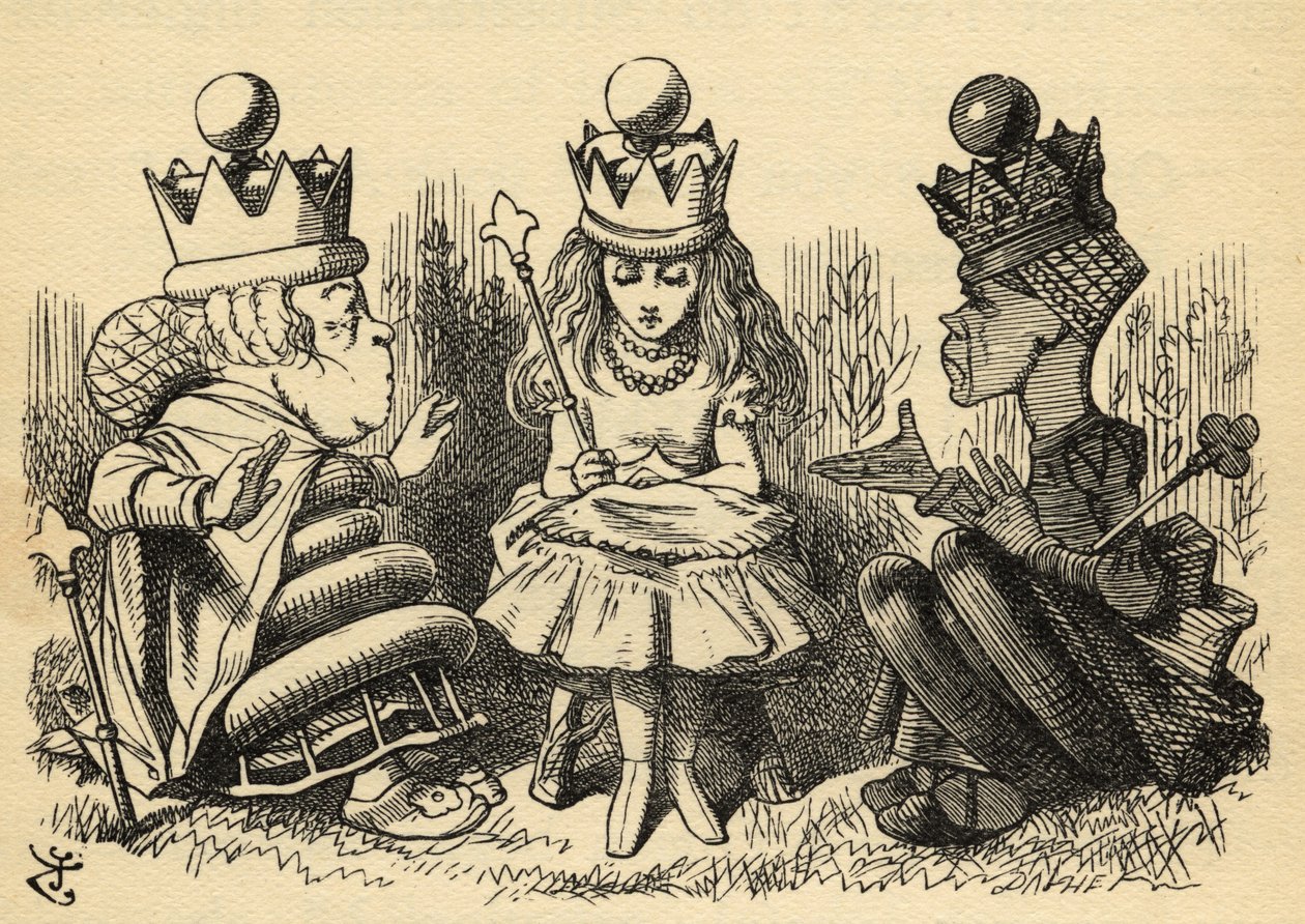 Manners and Lessons, kuvitus Lewis Carrollin (1832-98) teoksesta "Through the Looking Glass", joka julkaistiin ensimmäisen kerran 1871 tekijältä John Tenniel