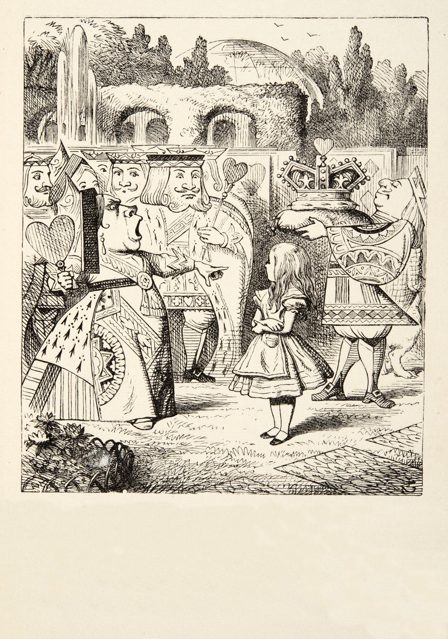 Pois päällään, Lewis Carrollin (1832 - 98) Alices Adventures in Wonderland -elokuvasta, julkaistu 1891 tekijältä John Tenniel