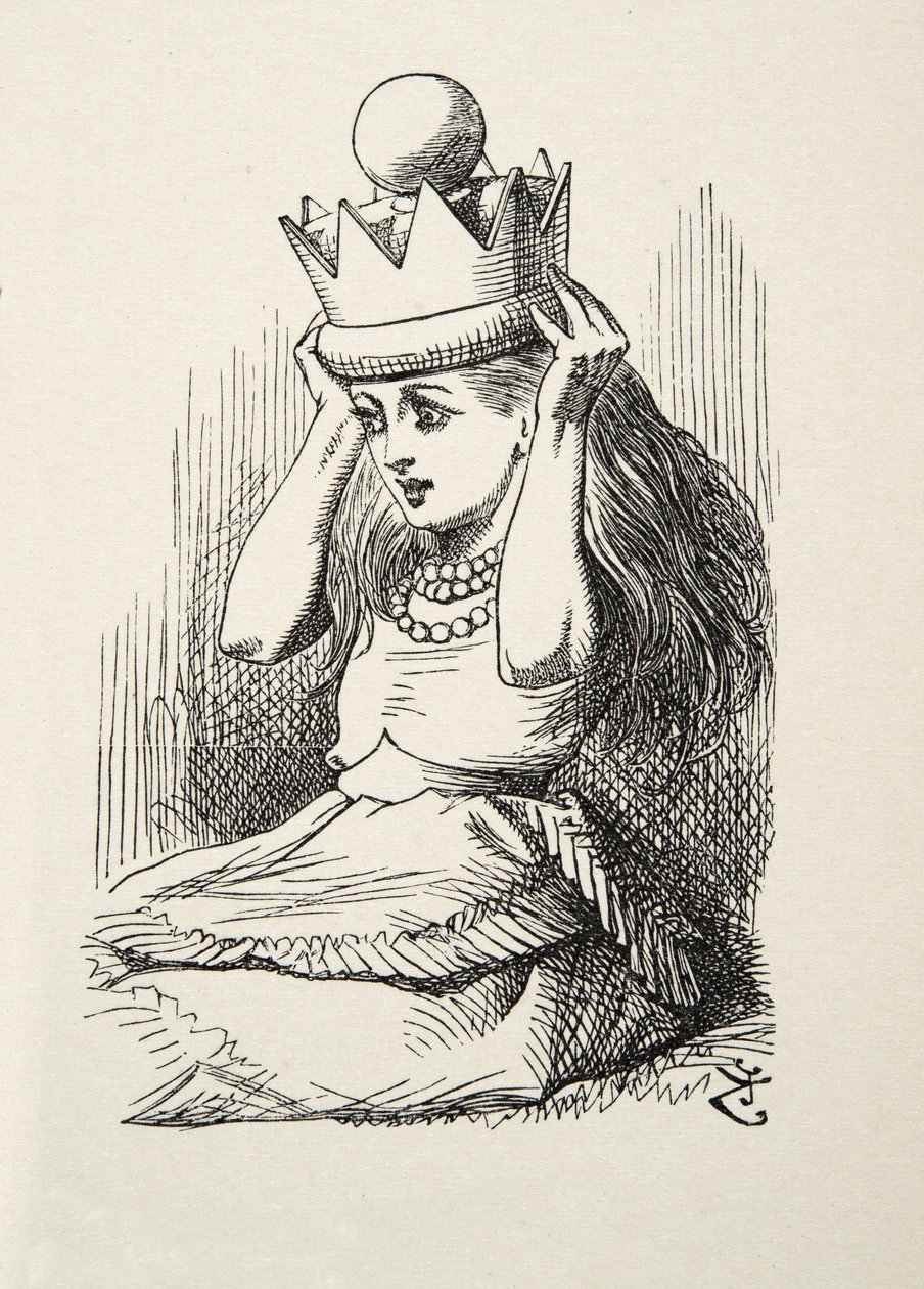 Queen Alice, kuvitus Lewis Carrollin (1832 - 98) teoksesta Through the Looking Glass, 1872 tekijältä John Tenniel