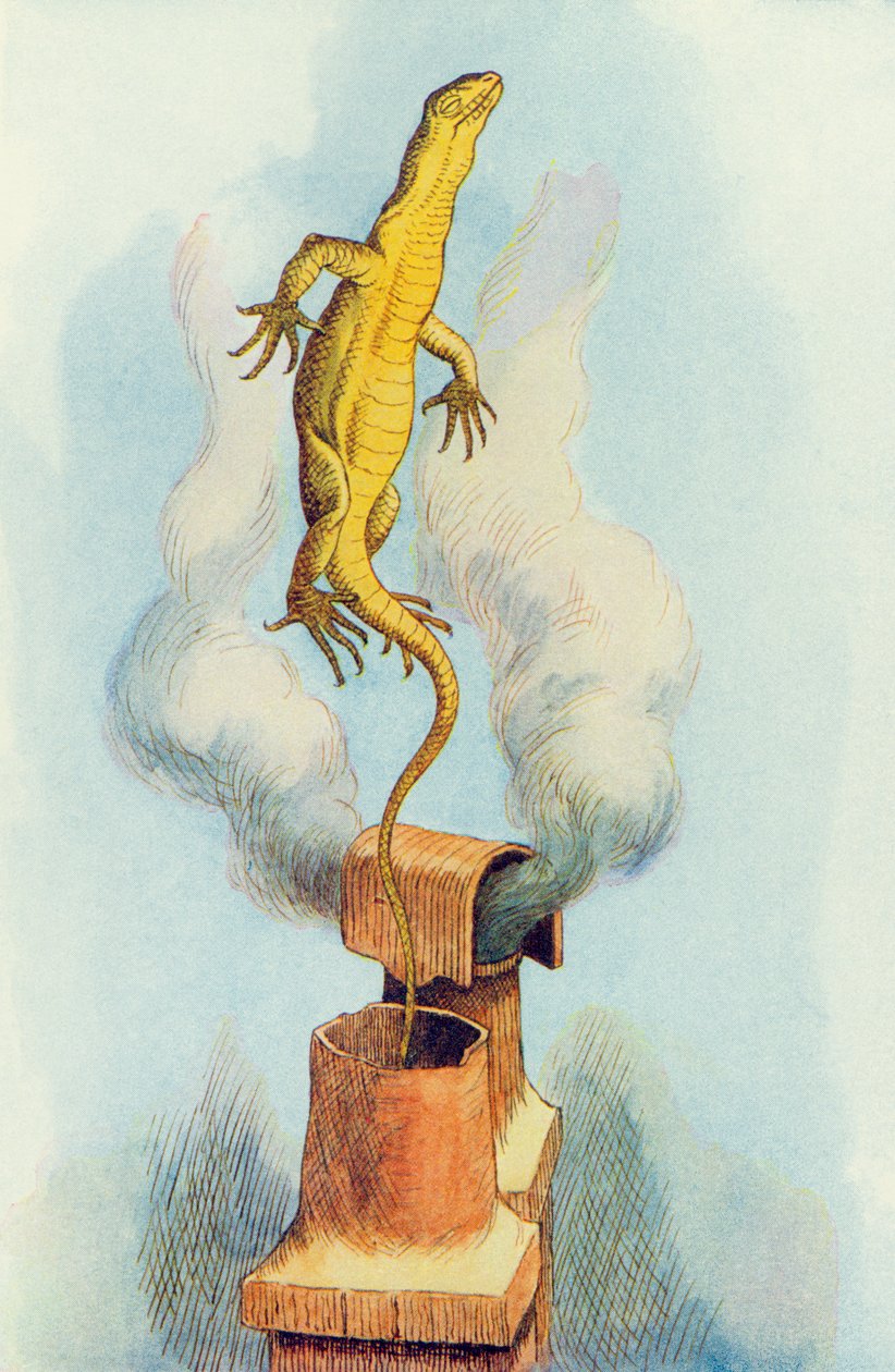"There Goes Bill!", kuvitus Lewis Carrollin (1832-9) Liisa ihmemaassa tekijältä John Tenniel