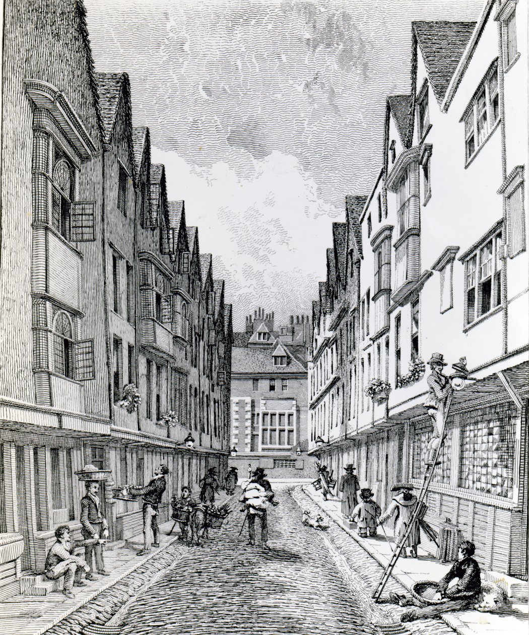 Winchester Street, London Wall, julkaistu 1814 tekijältä John Thomas Smith