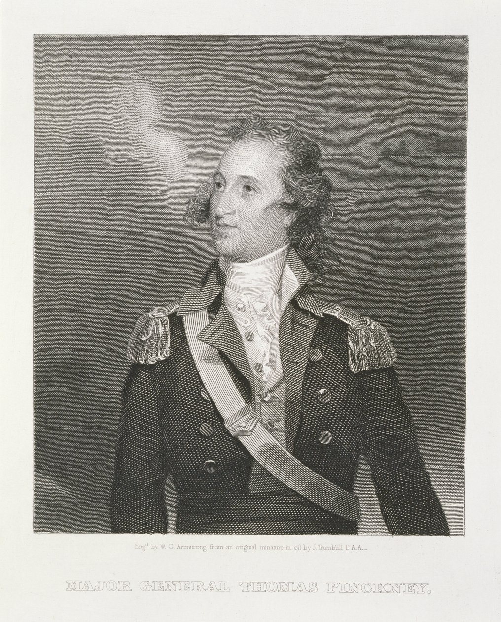 Kenraalimajuri Thomas Pinckney (1750-1828), kaiverrus William G. Armstrong (1823-90) tekijältä John Trumbull