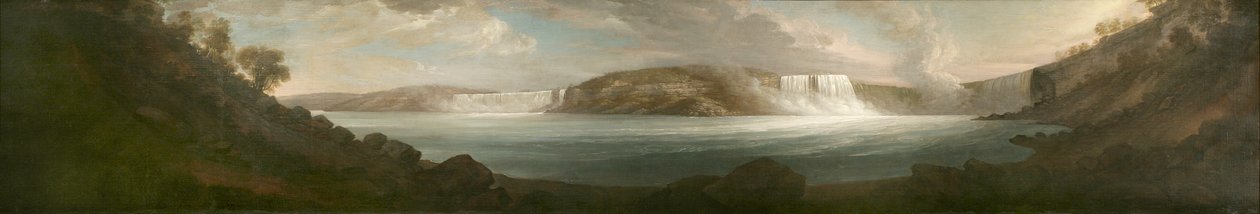 Niagaran putoukset, kaksi mailia Chippawan alapuolelta, 1808. tekijältä John Trumbull