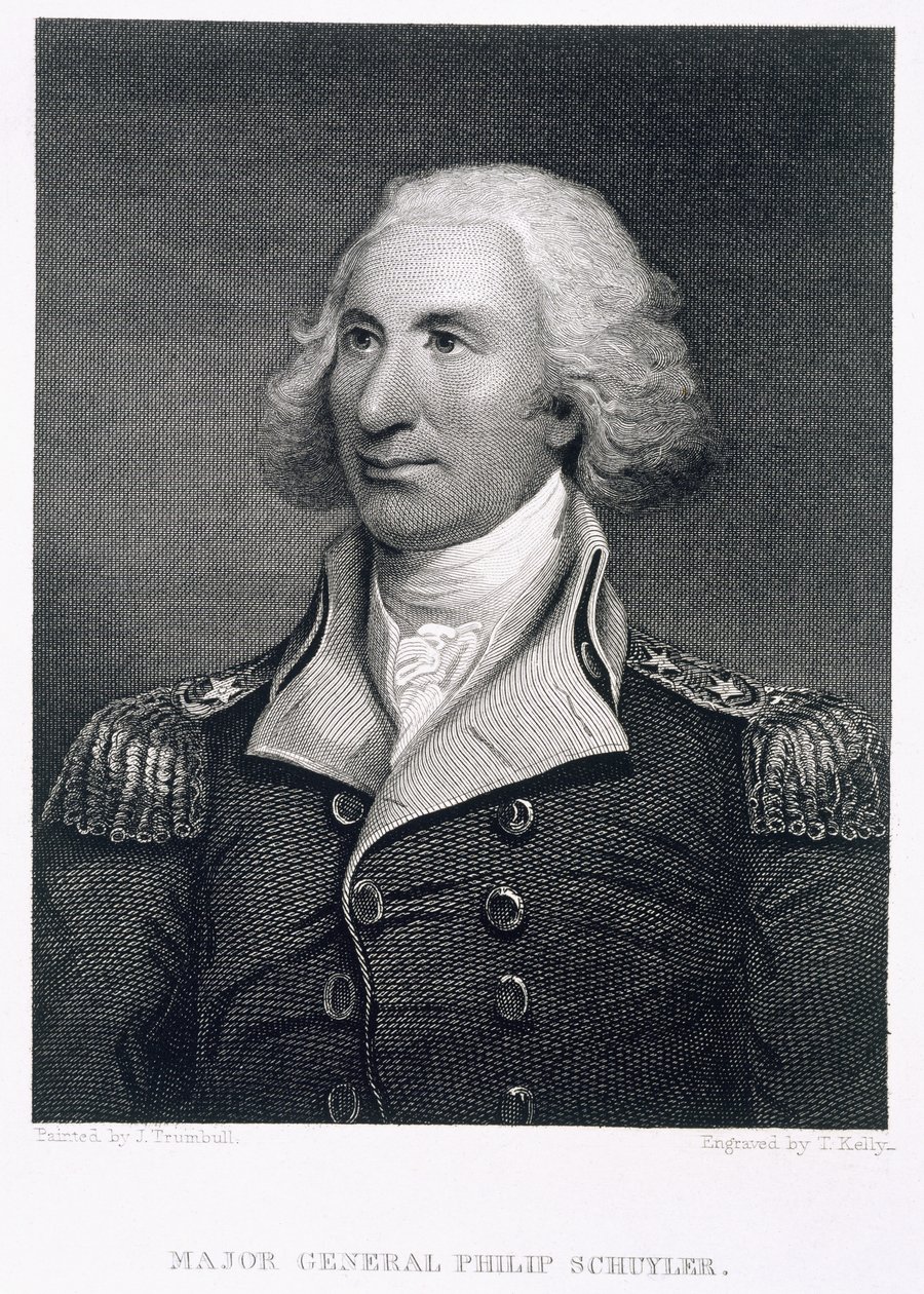 Kenraalimajuri Philip Schuylerin muotokuva, kaiverrus Thomas Kelly (n. 1795-n. 1841) tekijältä John Trumbull