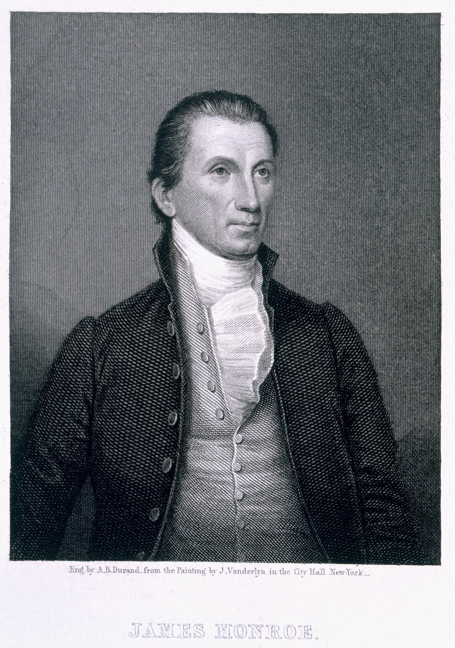 James Monroe, kaiverrus Asher Brown Durand (1796-1886) tekijältä John Vanderlyn