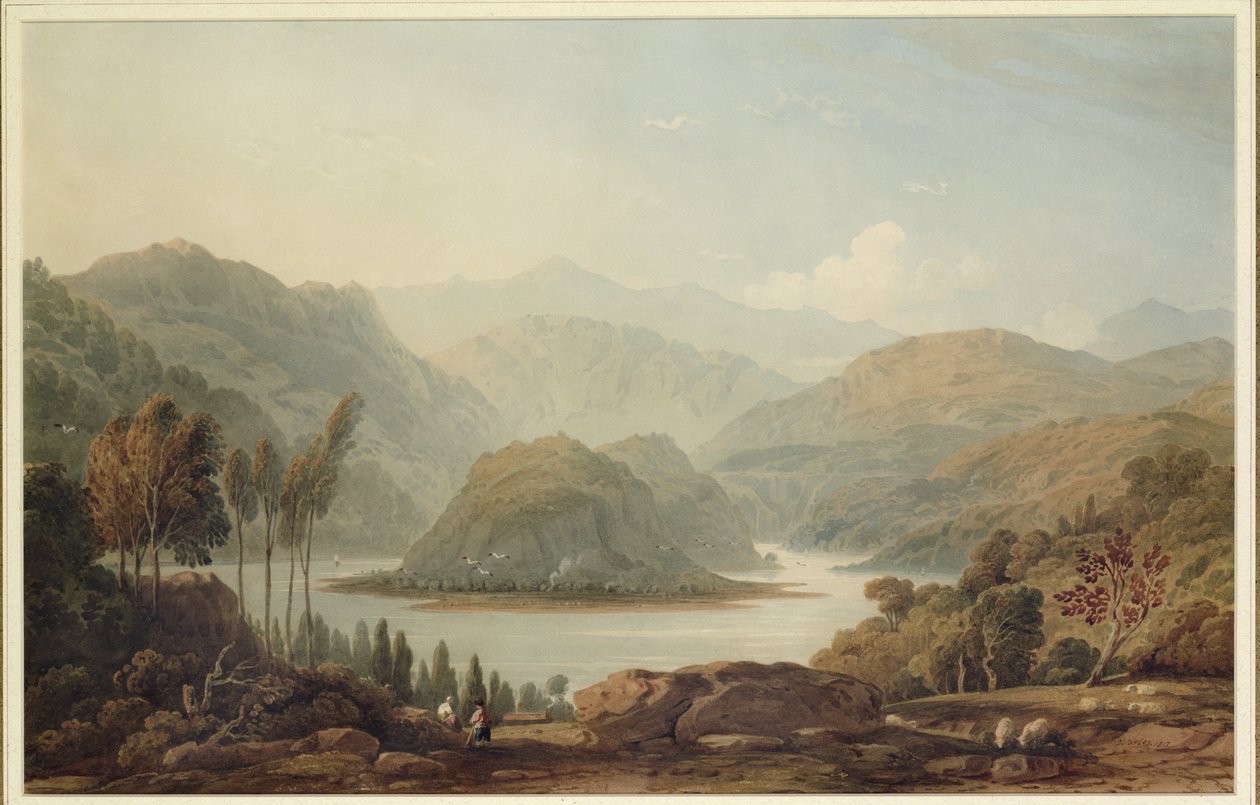 Näkymä Mondego-joelle, Espanja, 1813 tekijältä John Varley