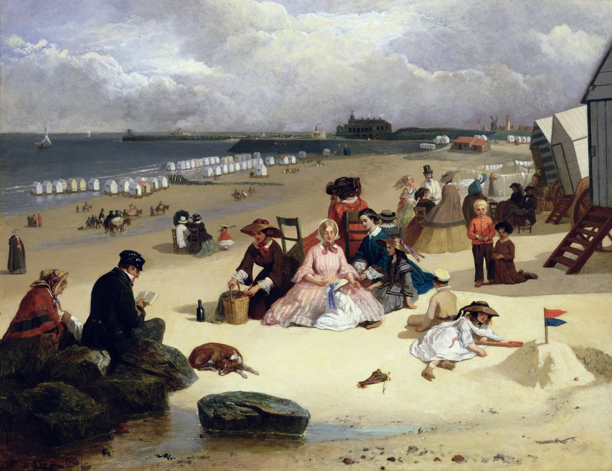 Littlehampton Beach ja laituri, kiipeily noin 1888:n jälkeen tekijältä John W. Eyres