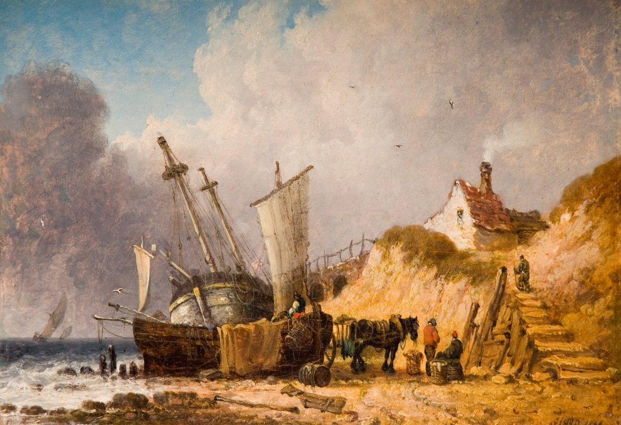 Rannikkokohtaus, 1836 tekijältä John Ward