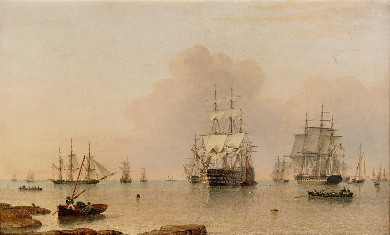 H.M.S. Britannia ankkurissa laivaston kanssa tekijältä John Ward of Hull