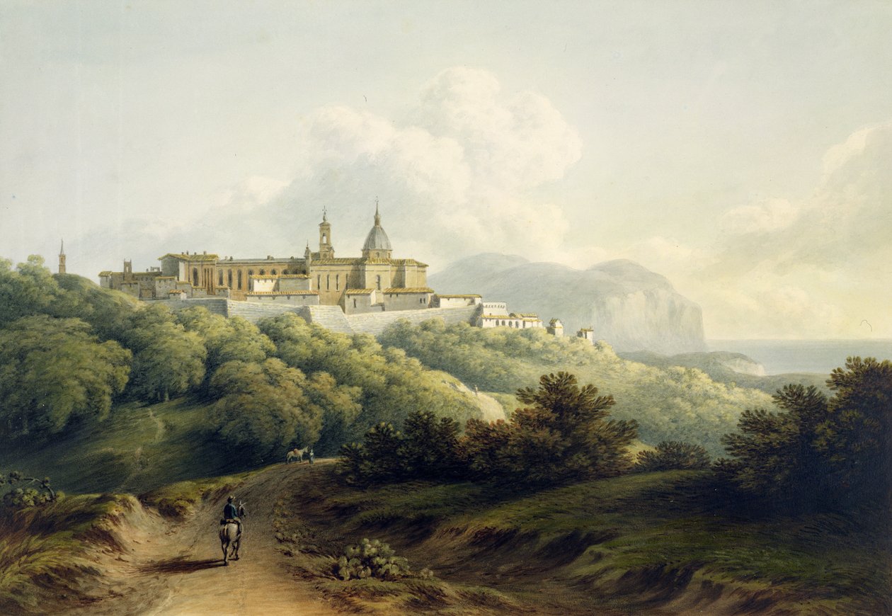No.2289 Chiesa della Santa Casa, Loreto, 1806 (wc ja kynä paperilla) tekijältä John Warwick Smith