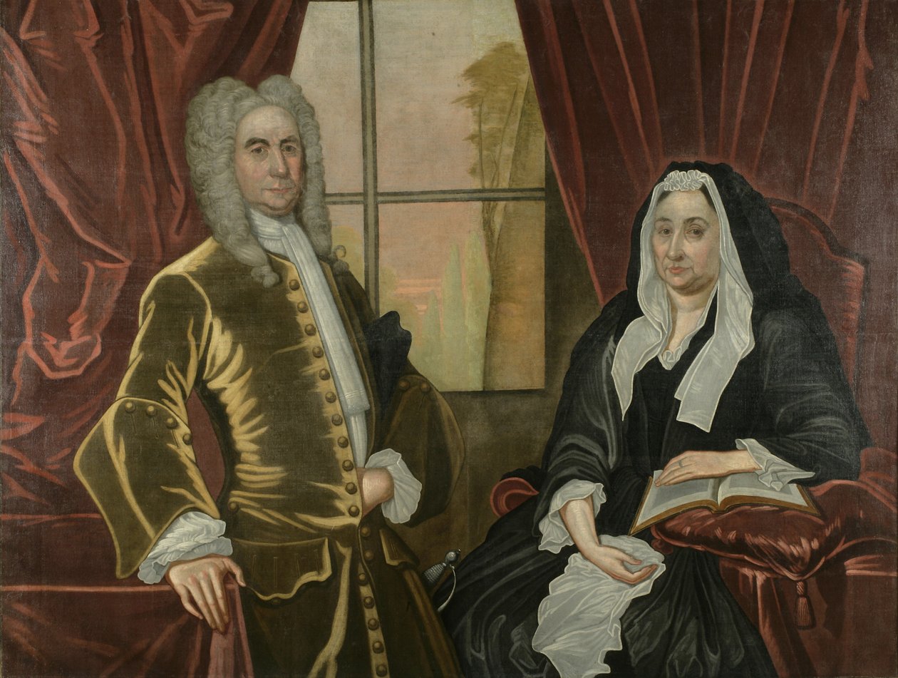 Kapteeni ja rouva Johannes Schuyler, noin 1725-35 öljy kankaalle. tekijältä John Watson