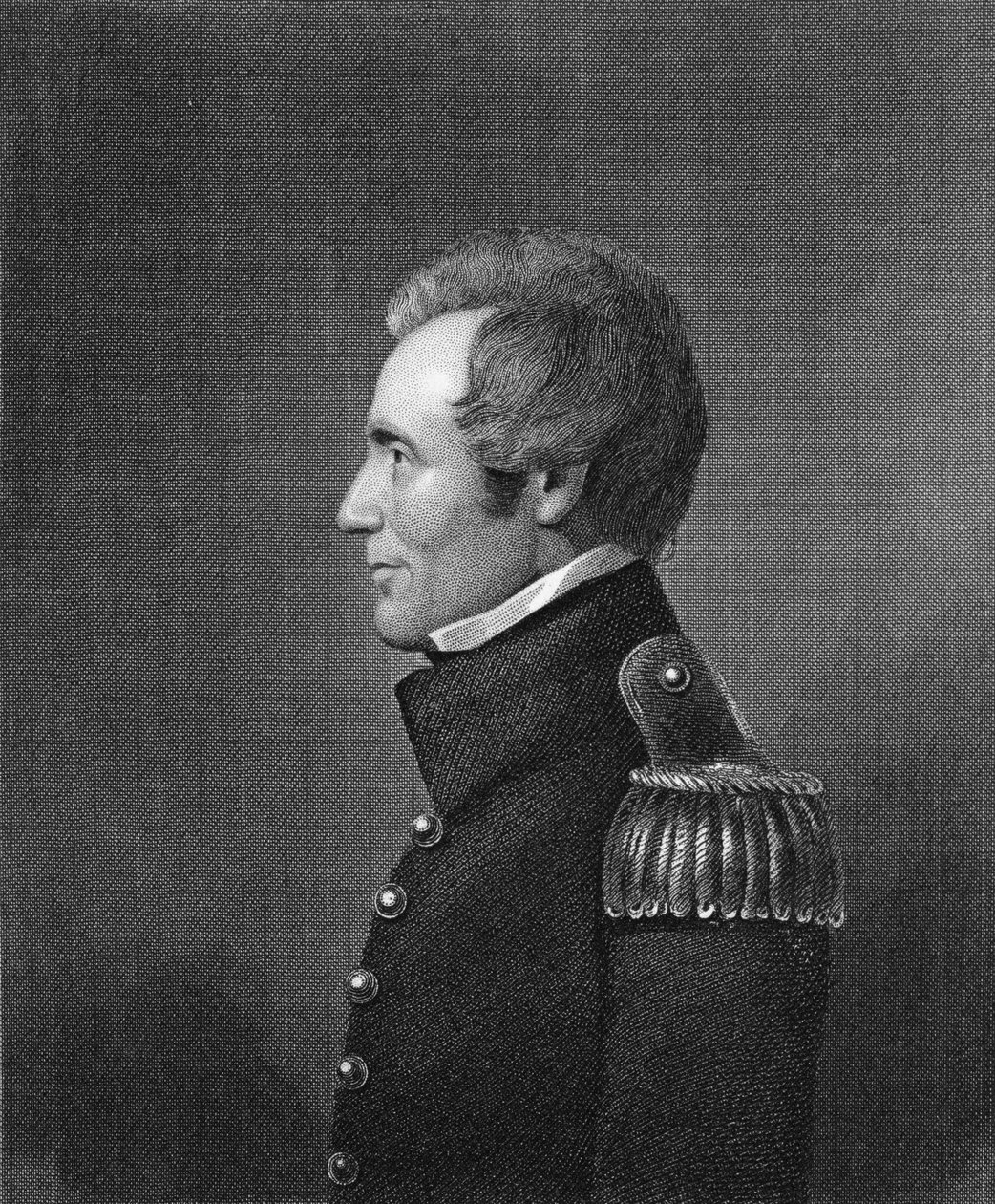 Kenraalimajuri Edmund Pendleton Gaines (1777-1849), kaiverrus James Barton Longacre (1794-1869) tekijältä John Wesley Jarvis