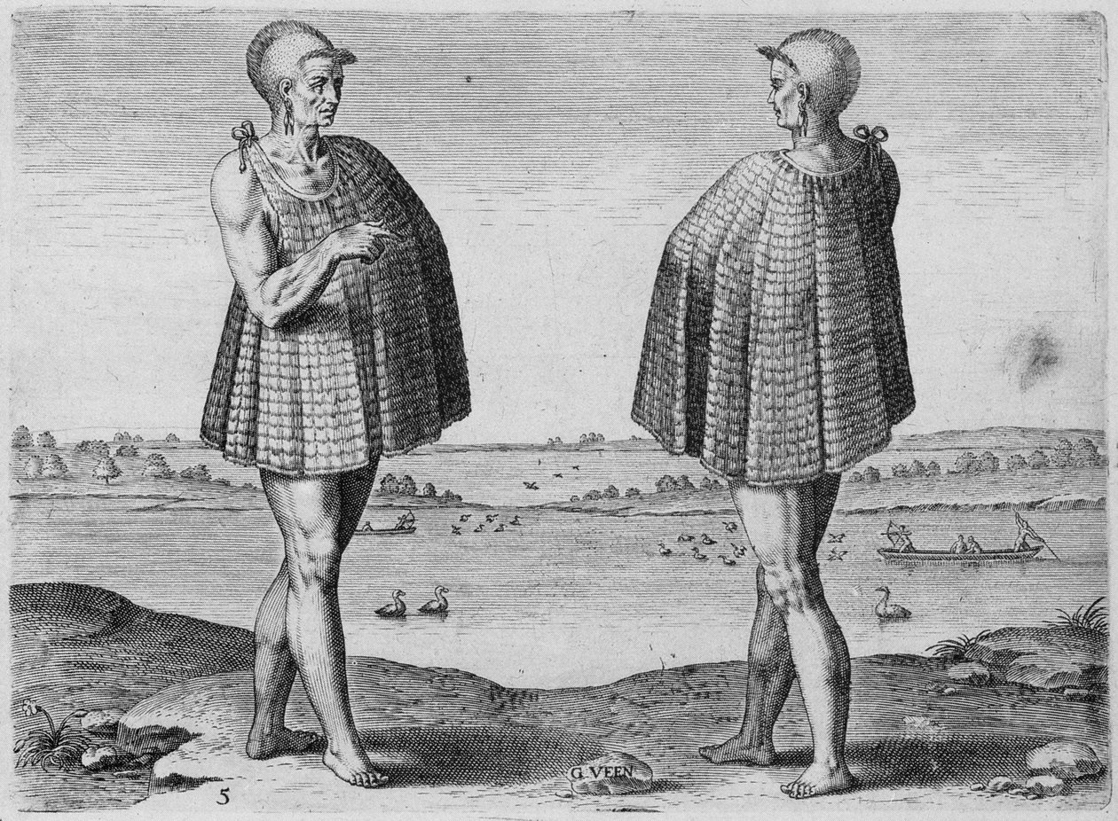 Indian Priest, kaiverrus Theodor de Bry (1528-1598) tekijältä John White