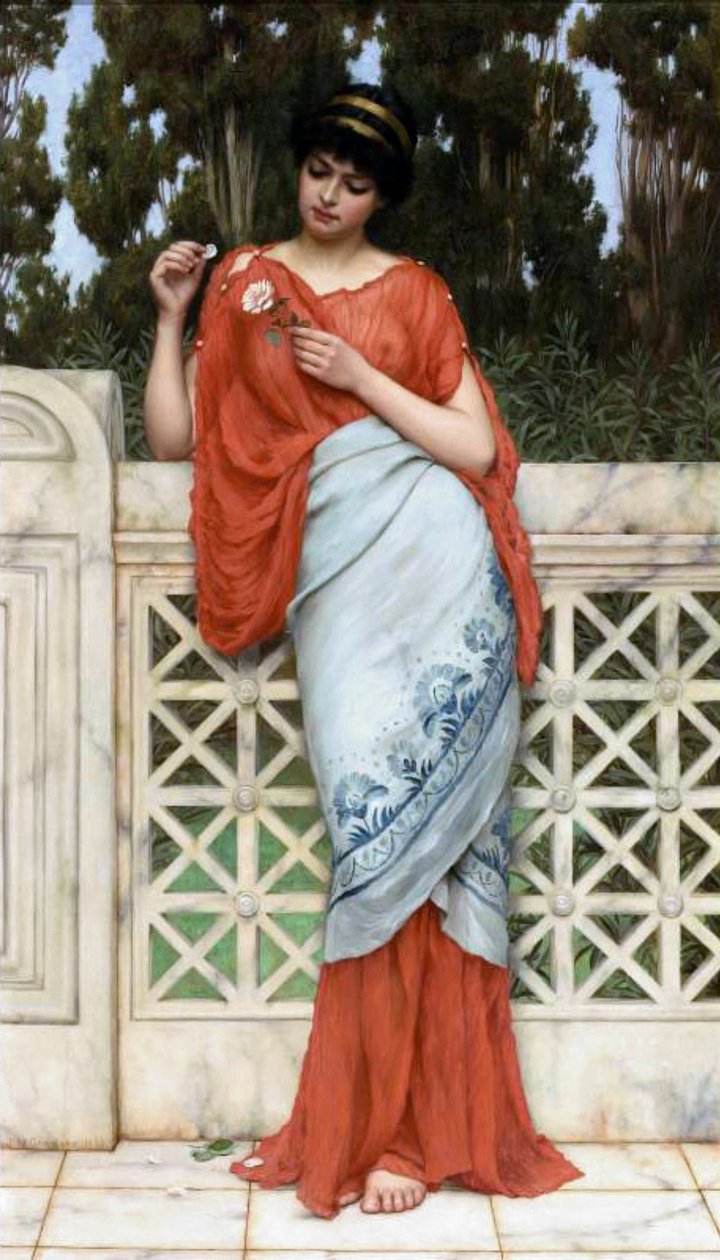 Hän rakastaa minua, hän ei rakasta minua tekijältä John William Godward
