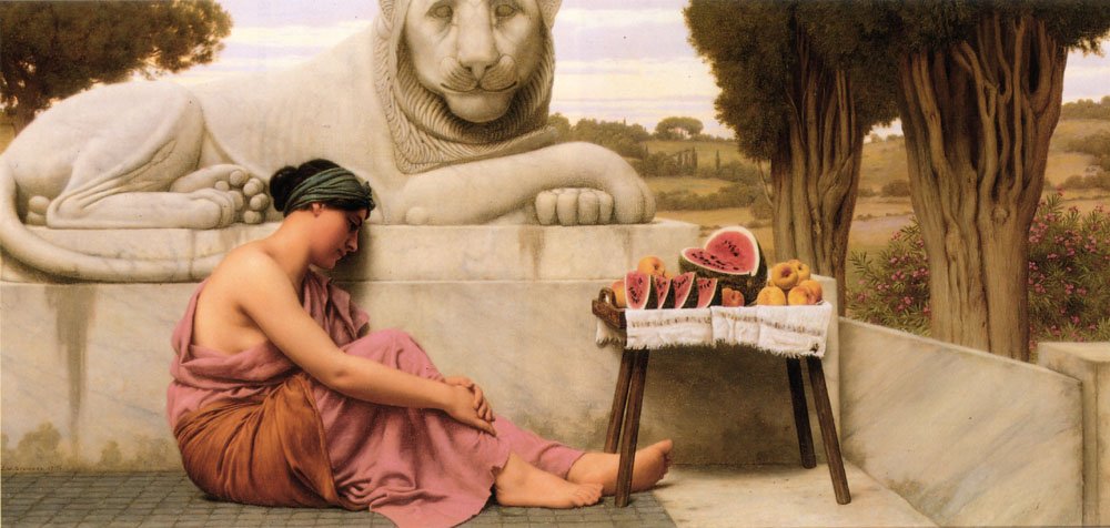Hedelmien myyjä tekijältä John William Godward